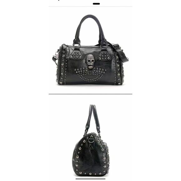 Large Skull pocket book / Studded  bag. Lots of room  super cool looking - Picture 7 of 13